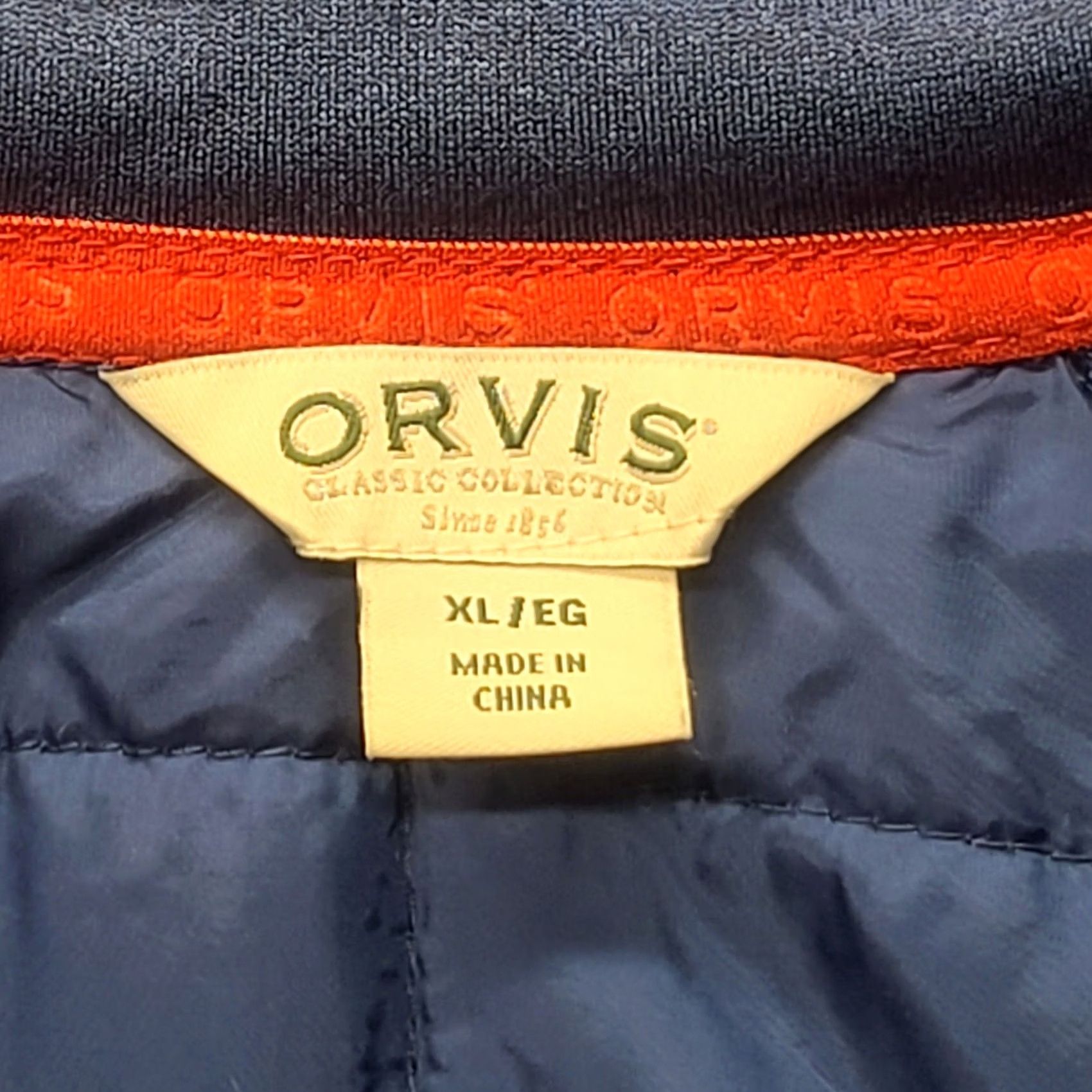 Orvis Orivs Quilted Jacket Mens XL Regular Fit Full Zip Gorpcore Jacket Blue Quilted Full Zip Stand-Up Collar Outdoor Casual Sportswear Size US XL / EU 56 / 4 - 2 Thumbnail