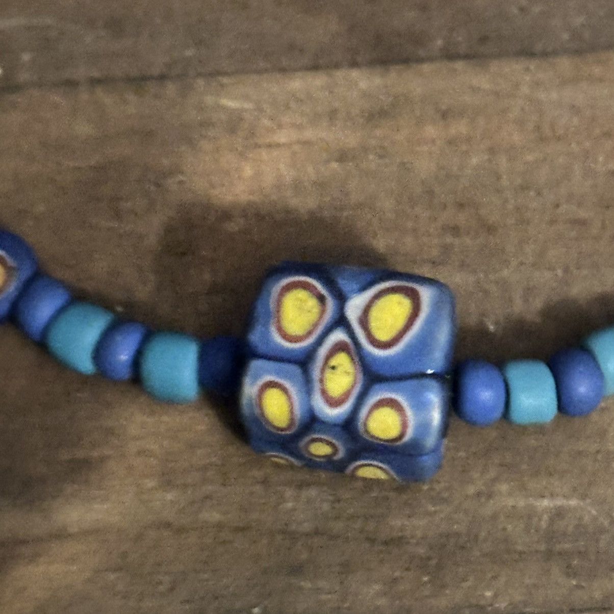 Vintage Vintage blue Venetian Millefiori trade bead necklace Size ONE SIZE - 3 Thumbnail