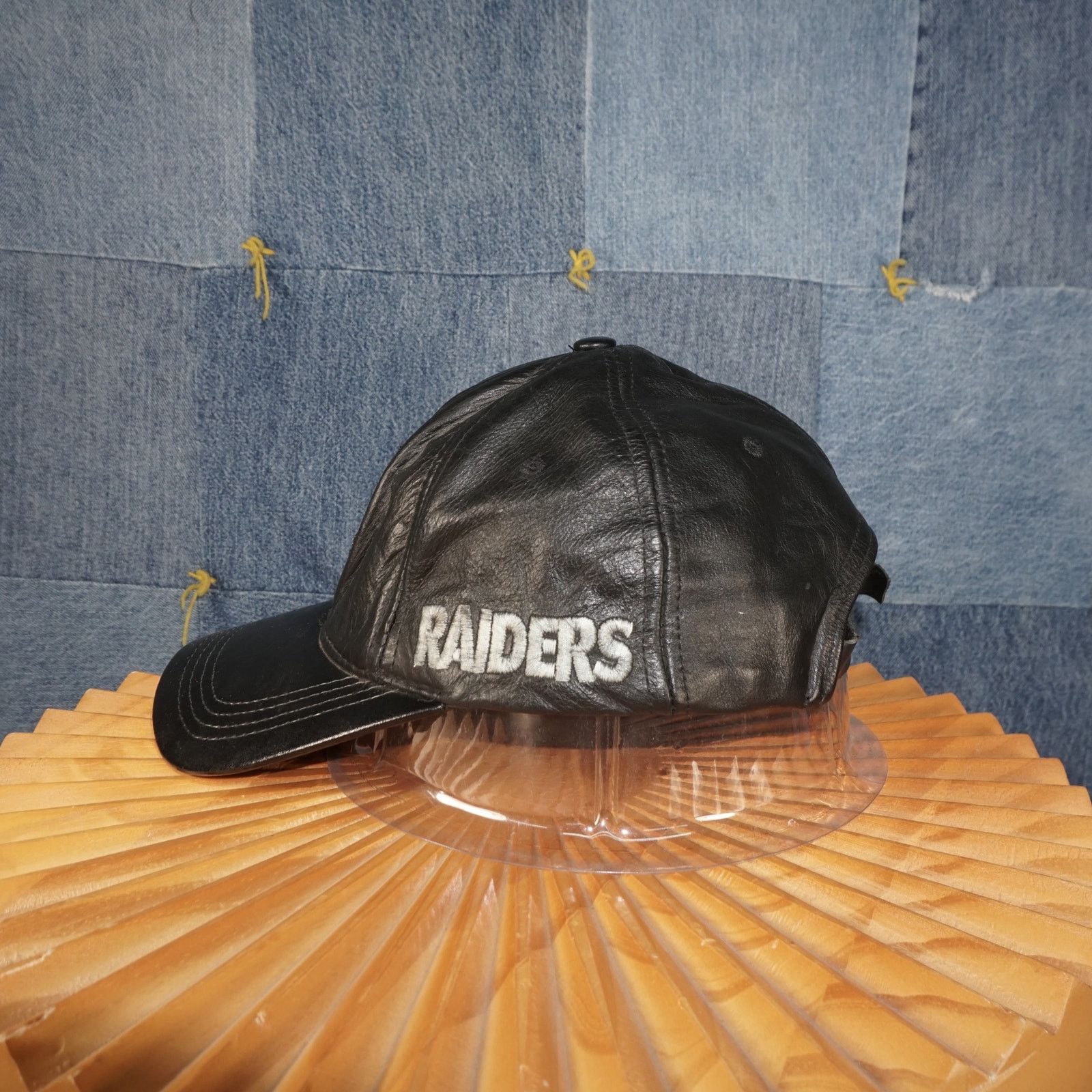 NFL OSFA - Vintage / Y2K Leather NFL Raiders Football Team Hat Size ONE SIZE - 3 Thumbnail