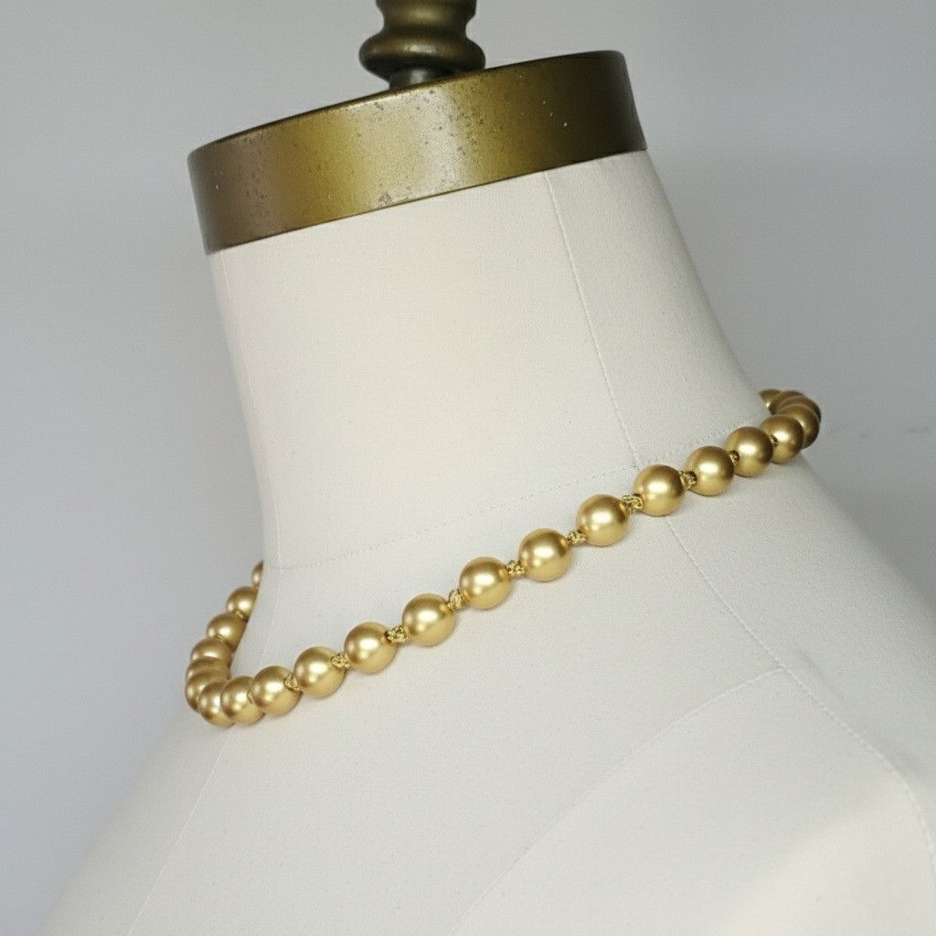 Monet Monet 16" Necklace Gold Metal Pearls Knotted Chain Claw Size ONE SIZE - 2 Thumbnail