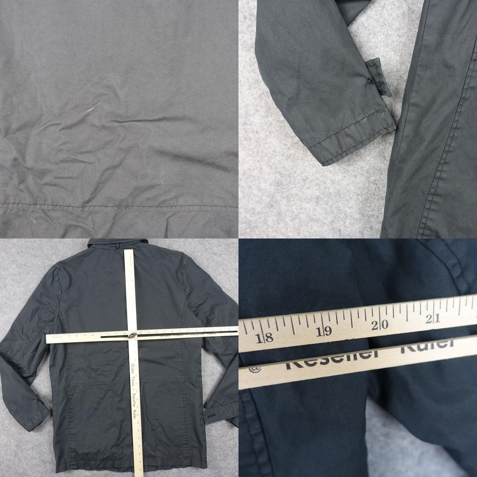 Kenneth Cole Kenneth Cole New York Jacket Mens Small Gray Canvas Military Pockets Wax Cotton | Full Zip | Casual Outdoor Size US S / EU 44-46 / 1 - 8 Thumbnail