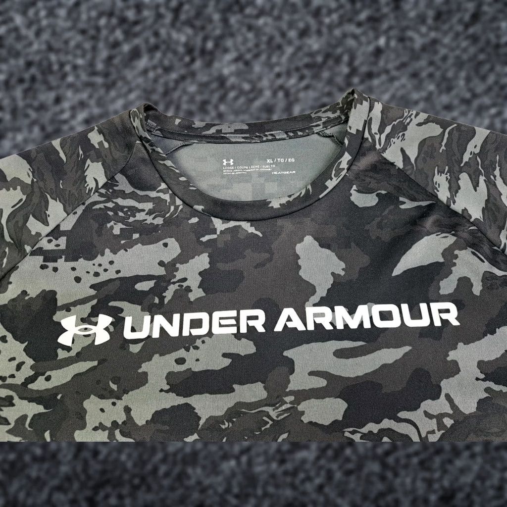 Under Armour Under Armour Mens Short Sleeve Tee Loose Heat Gear Black Camouflage XL T Shirt Logo Size US XL / EU 56 / 4 - 1 Thumbnail