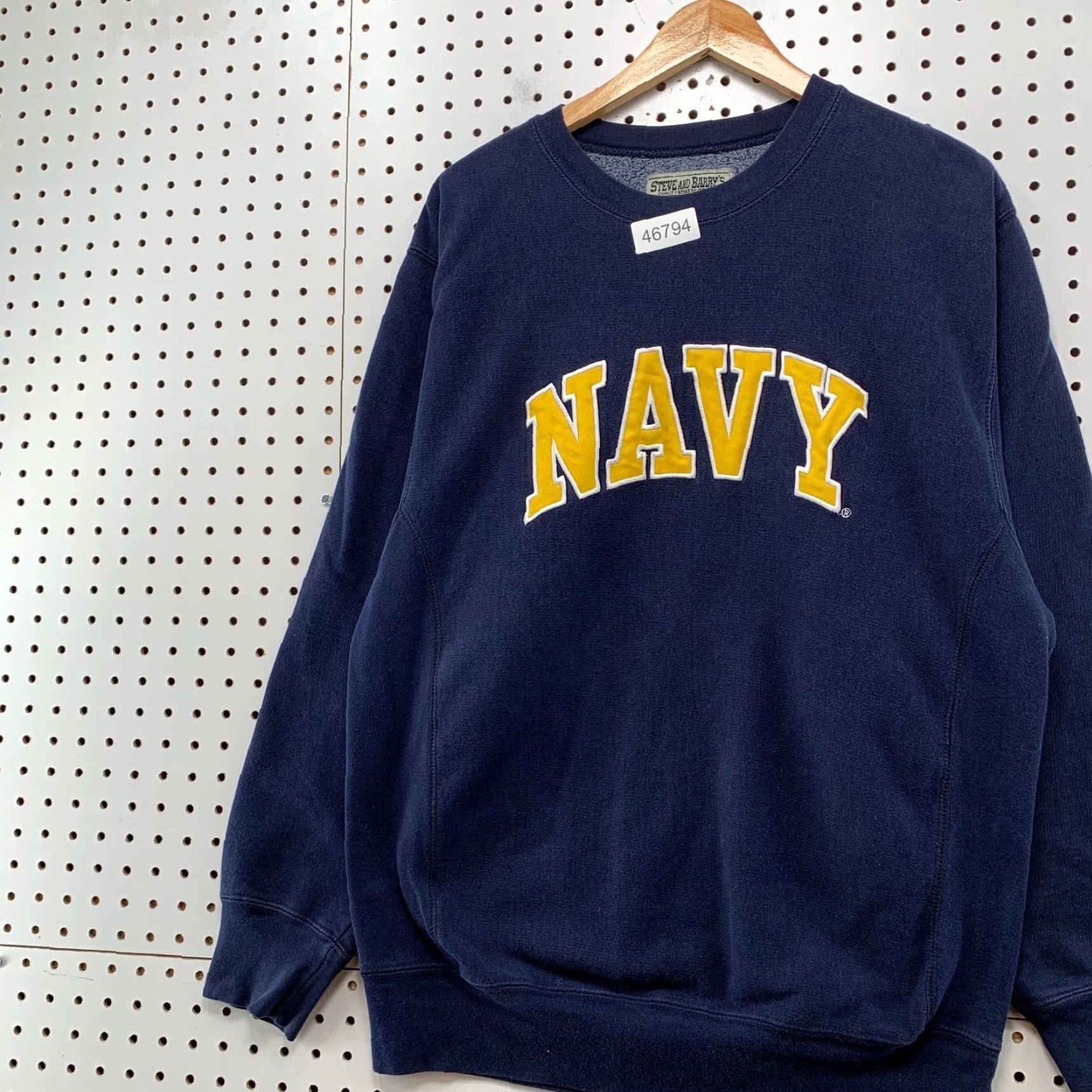 Vintage VINTAGE Steve & Barry's Navy Sweatshirt Mens M Heavyweight Embroidered US Army Graphic Print Cotton Fleece Size US M / EU 48-50 / 2 - 5 Thumbnail