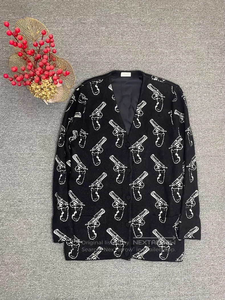Saint Laurent Paris Revolver Wool Cardigan