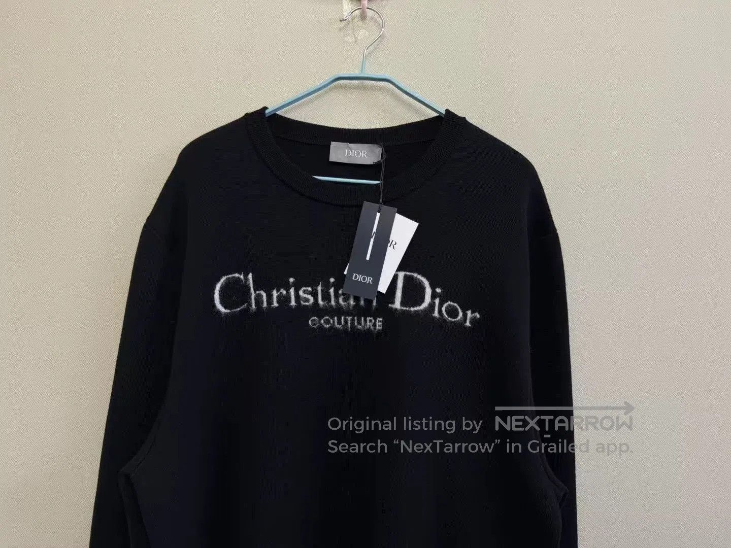 Dior DIOR Black Slogan Knit Sweater. Size US XL / EU 56 / 4 - 2 Thumbnail
