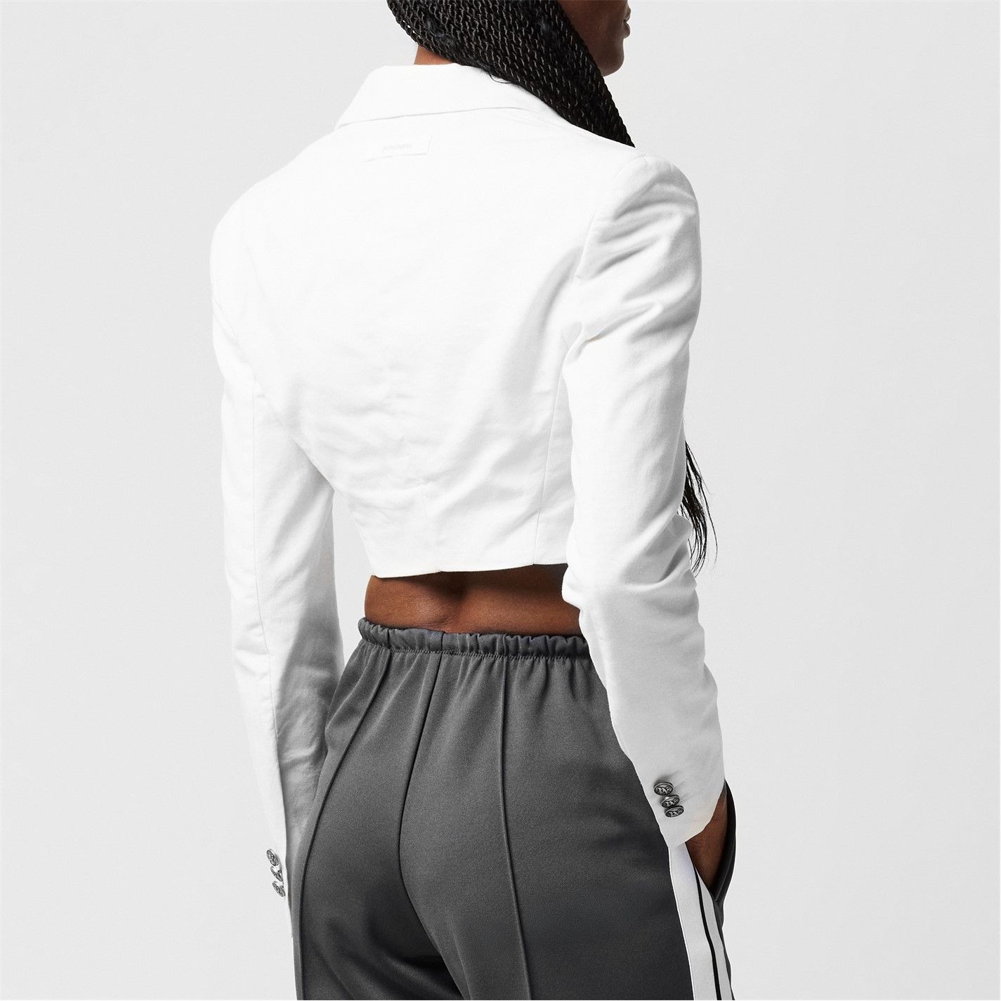 Palm Angels o1g2r1mq0325 Cropped Blazer in White Size XS / US 0-2 / IT 36-38 - 5 Thumbnail