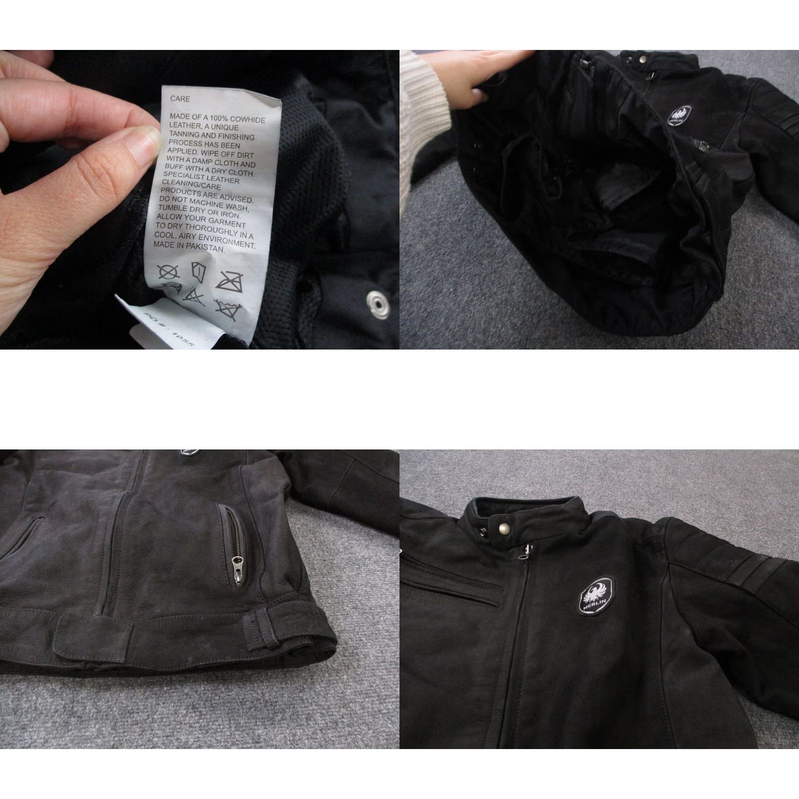 Vintage Merlin Leather Jacket Mens 38 Biker Heavy Motorcycle Lined Shirt Size US XXS / EU 40 - 8 Thumbnail