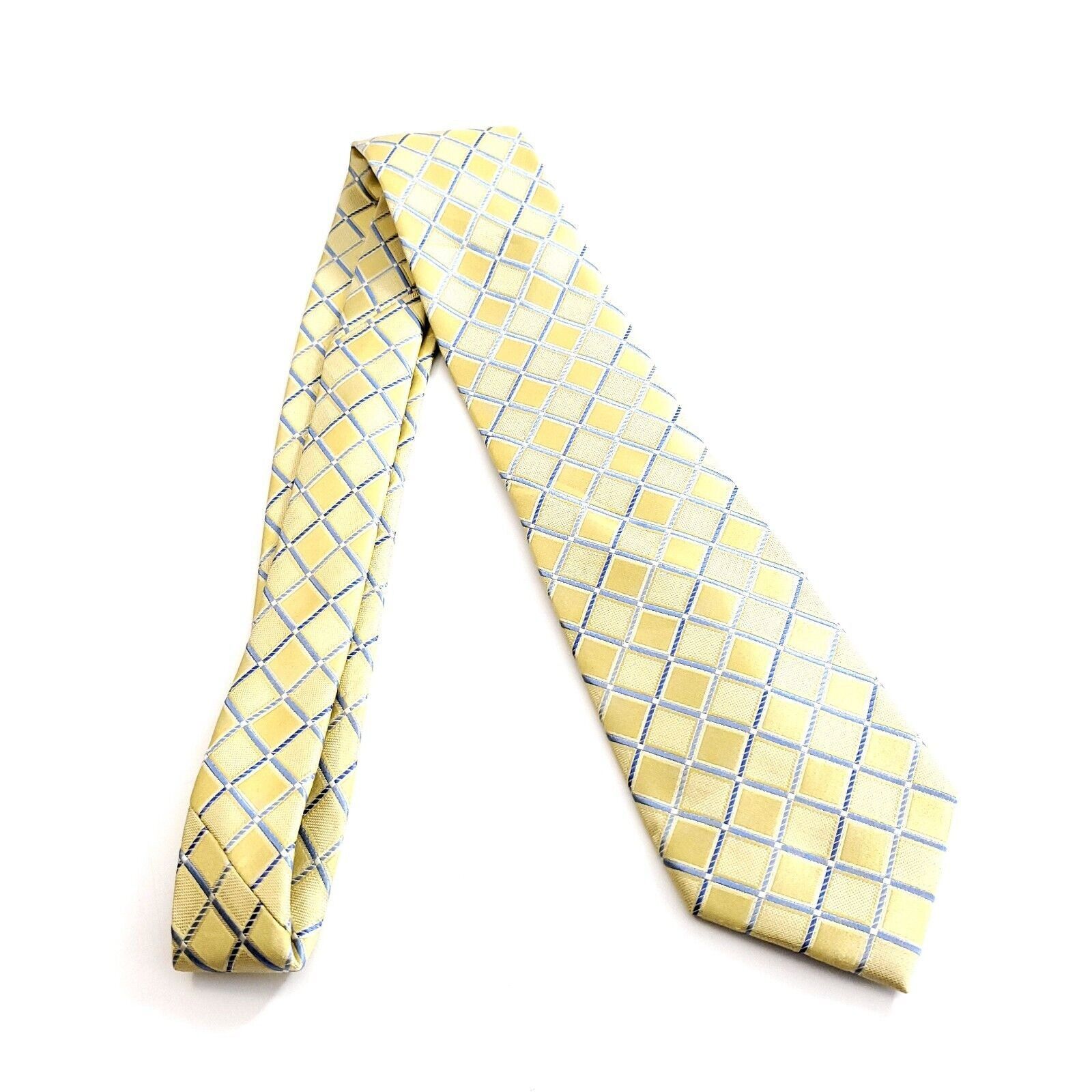 Arrow Arrow Yellow Blue Plaid Woven Silk Tie Size ONE SIZE - 6 Thumbnail