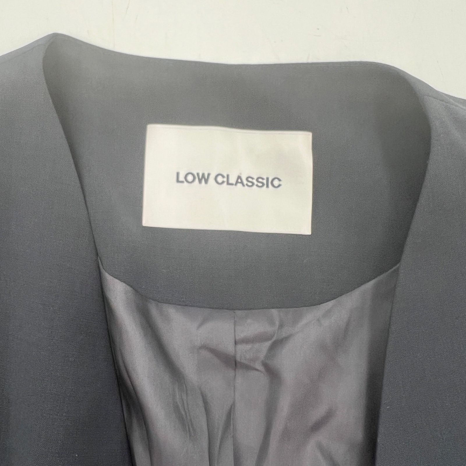 LOW CLASSIC Low Classic Curved Neck Blazer Navy Blue Size S / US 4 / IT 40 - 3 Thumbnail
