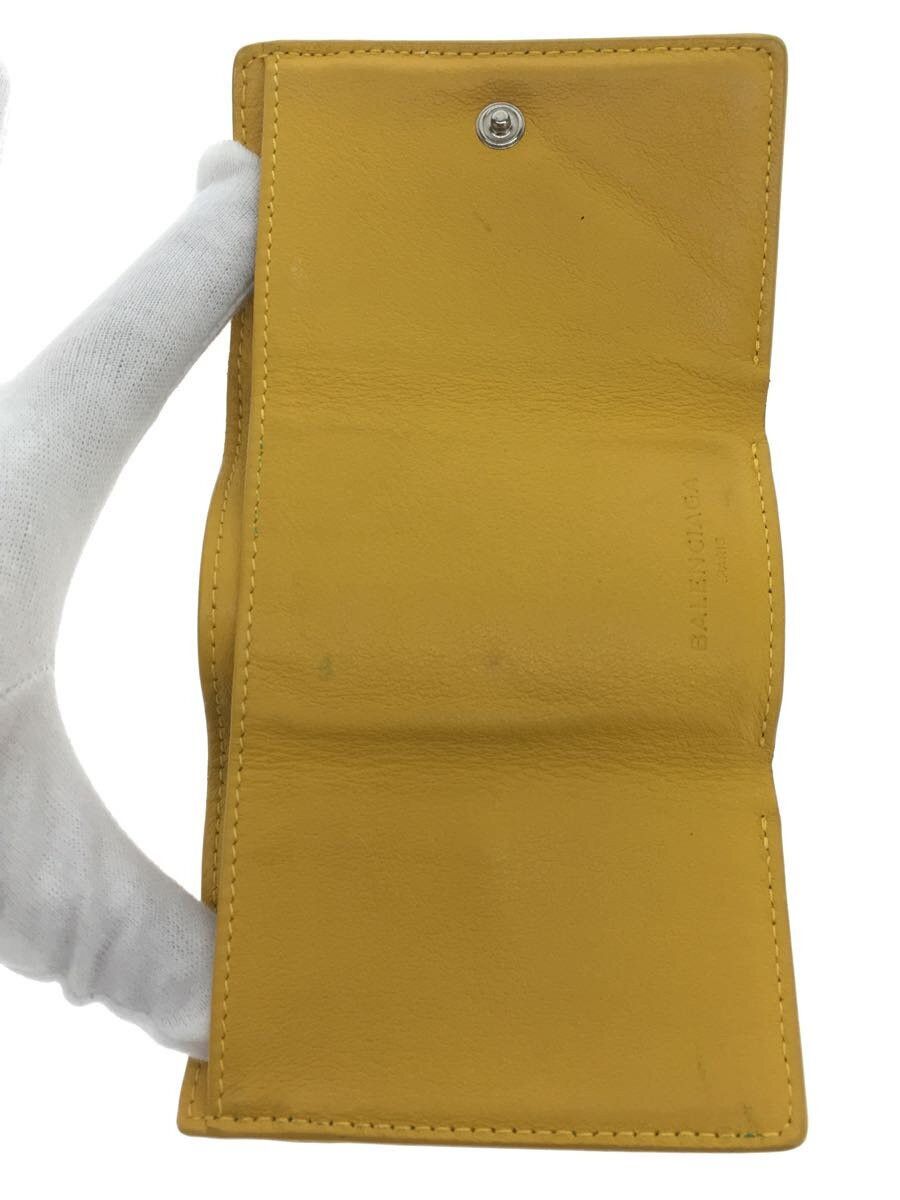 Balenciaga Balenciaga Leather Tri-Fold Wallet Yellow Size ONE SIZE - 4 Thumbnail