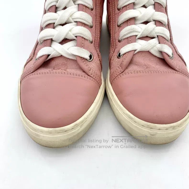 Gucci Gucci Pink logo jacquad full print laces casual flat high Size US 4.5 / IT 34.5 - 8 Thumbnail