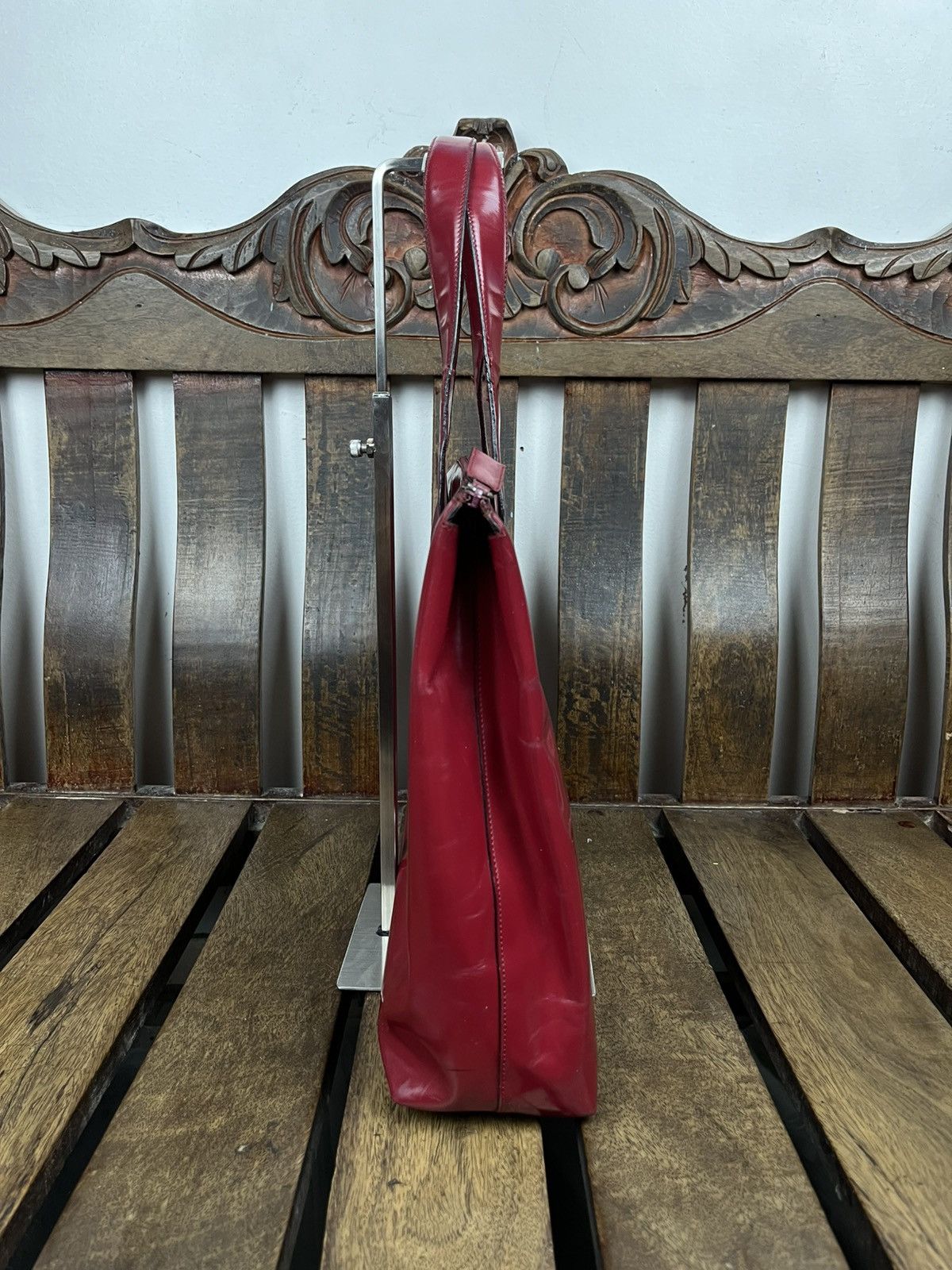 Prada Prada Fall/Winter 1998 Burgundy Patent top handle bag Size ONE SIZE - 8 Thumbnail