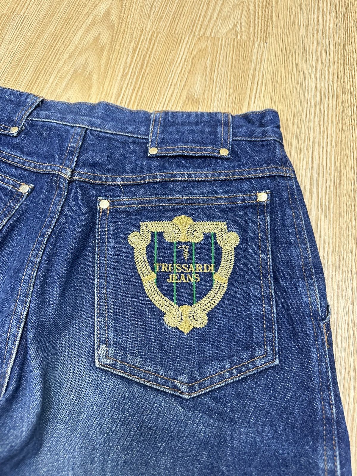 Designer × Trussardi × Vintage Vintage Trussardi Classic Baggy Denim F7 Size US 29 - 4 Thumbnail