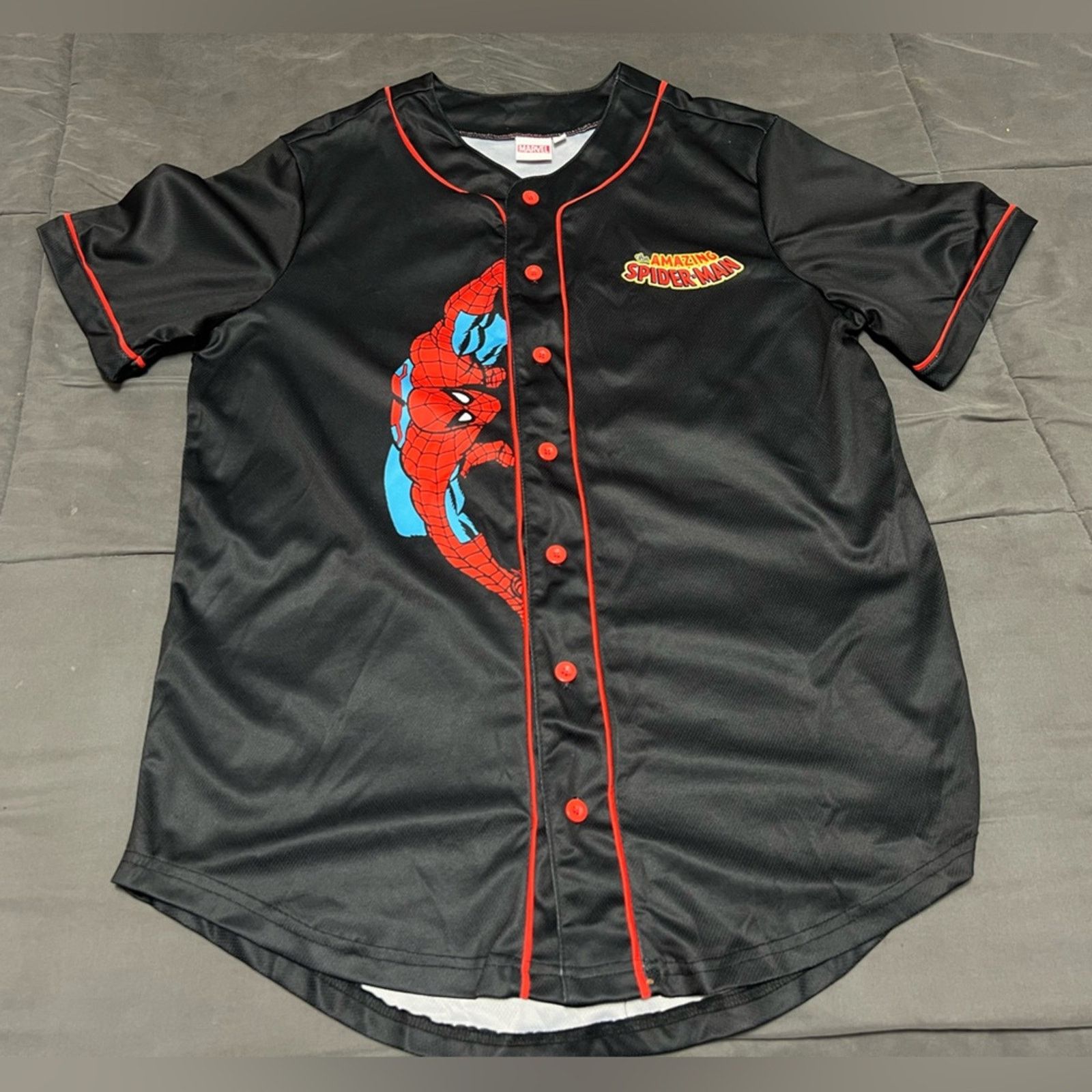 Marvel Comics Marvel Shirt Men’s Spider-Man Baseball Jersey Button 🔥y2k Size US S / EU 44-46 / 1 - 1 Thumbnail