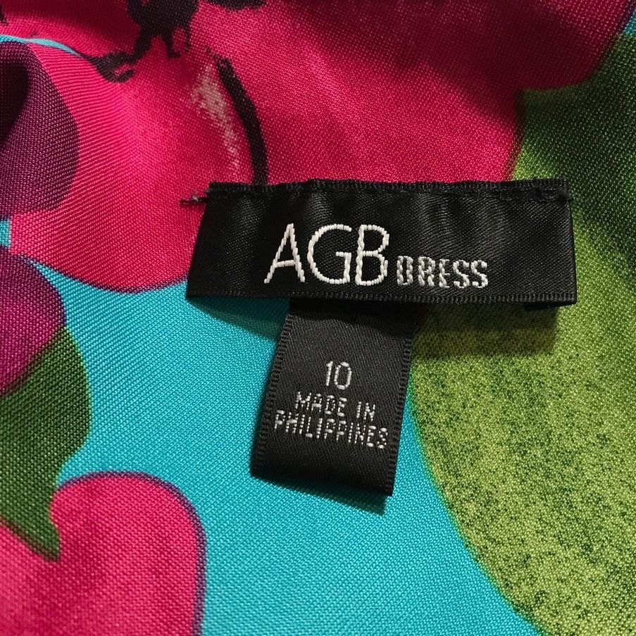 Other AGB Blue Floral Square Neck Sleeveless A-line Dress 10 Size L / US 10 / IT 46 - 3 Thumbnail
