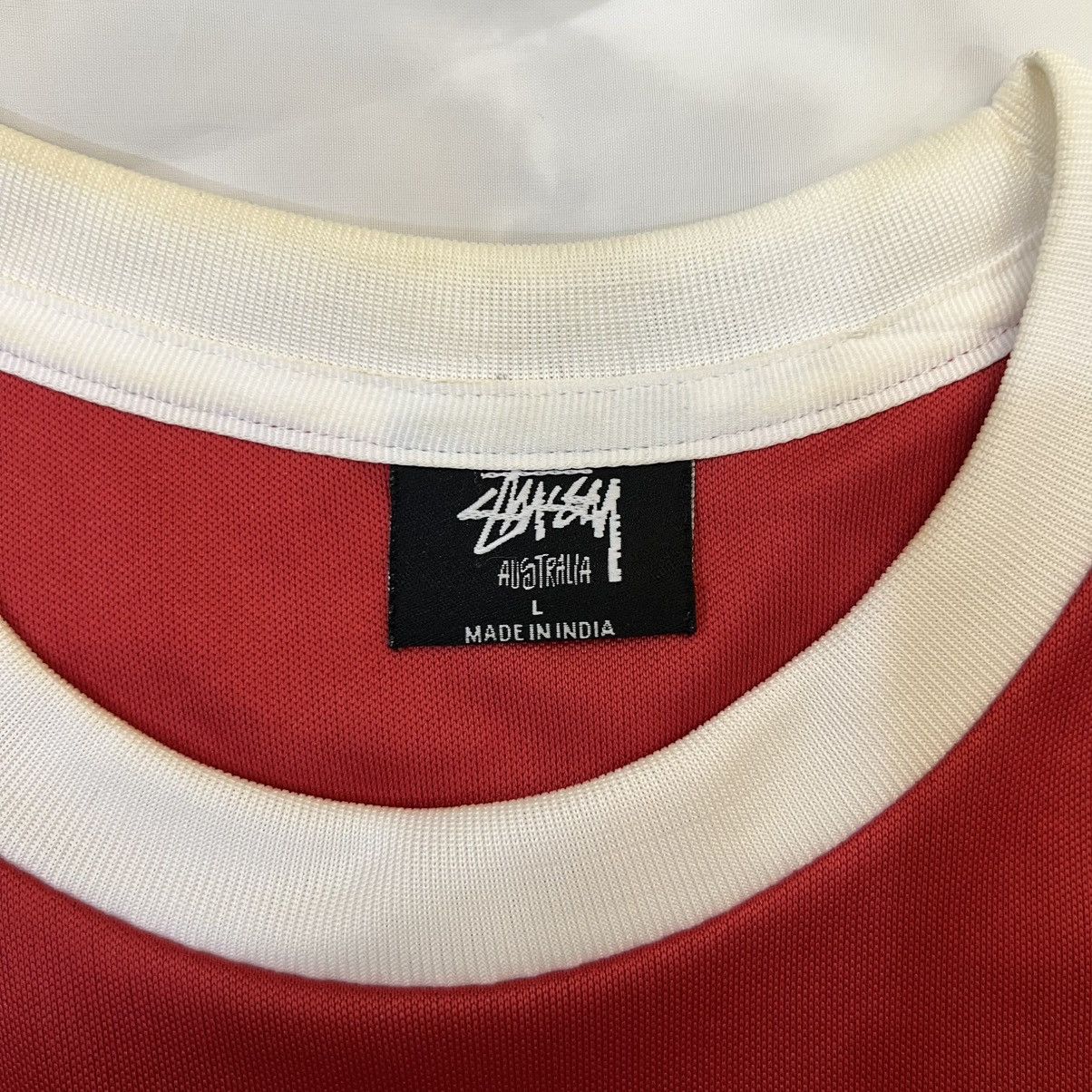Stussy "8 Ball" Lion Crest Jersey - Red/White - Men's [L] Size US L / EU 52-54 / 3 - 5 Thumbnail