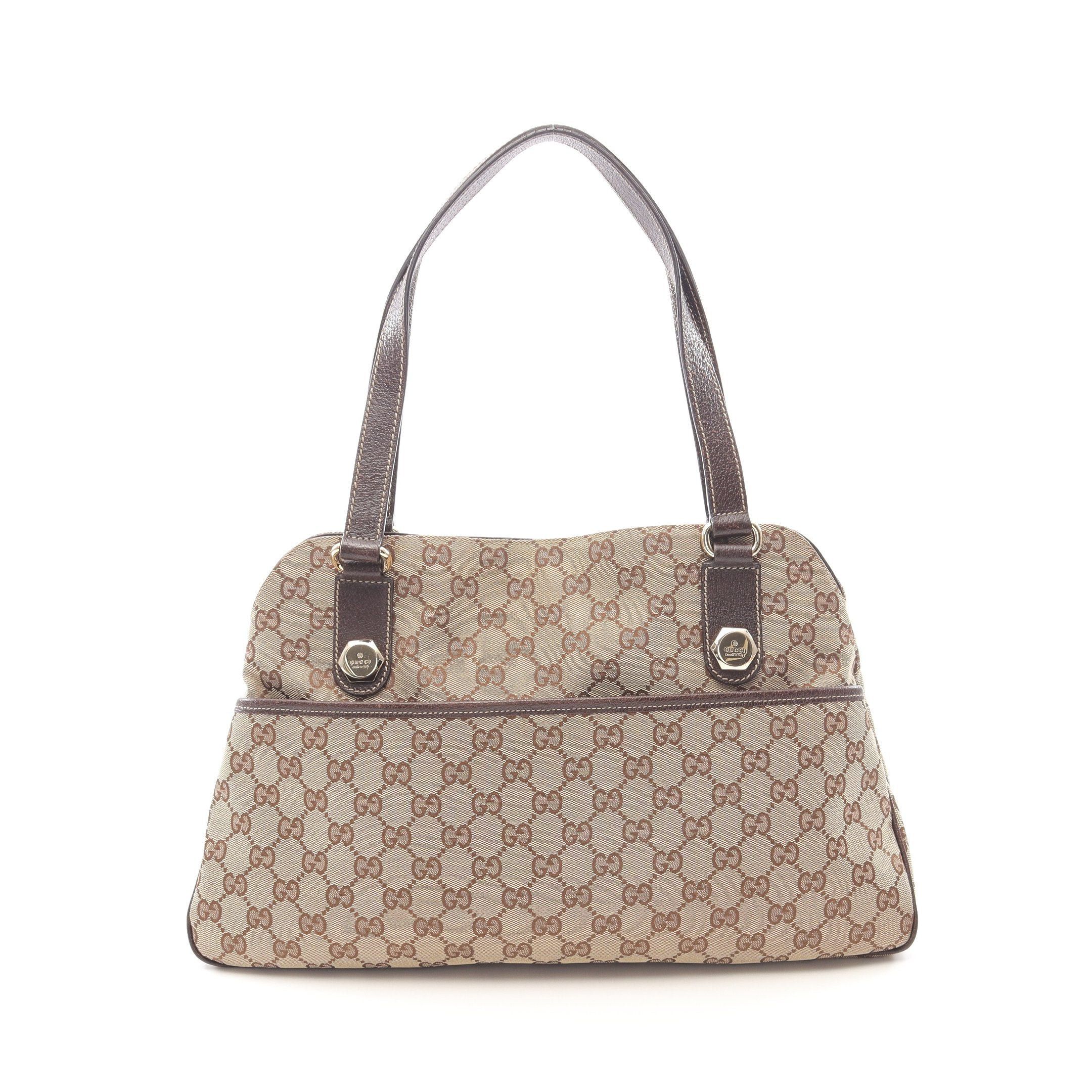Gucci Gucci Gg Canvas Shoulder Bag Leather Beige Brown Size ONE SIZE - 1 Thumbnail