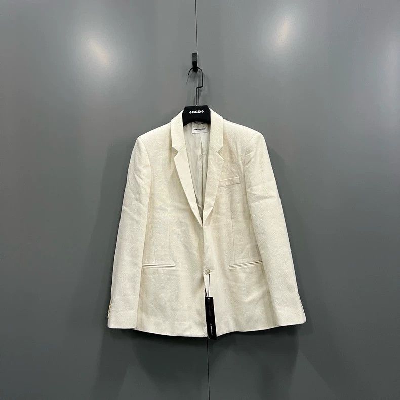 Saint Laurent Paris Saint Laurent Beige Blazer Size 50 Size US L / EU 52-54 / 3 - 1 Thumbnail