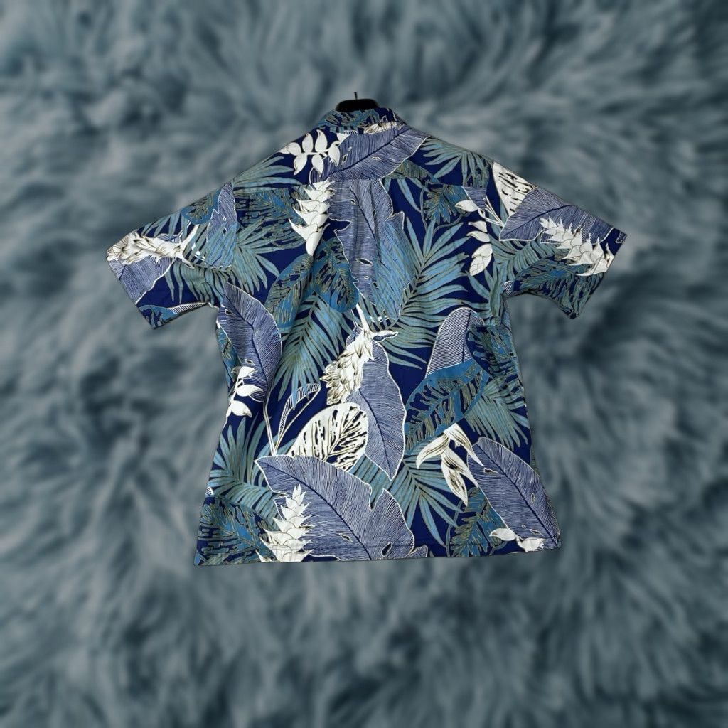 Vintage BISHOP ST Floral Button Shirt Short Sleeve Blue Mens Medium Hawaii Made Size US M / EU 48-50 / 2 - 1 Thumbnail