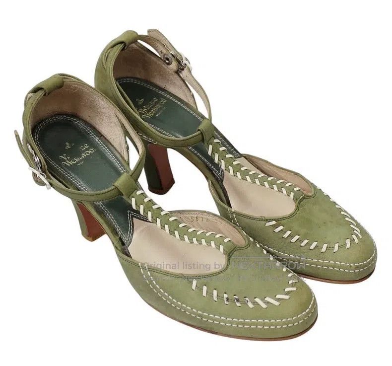 Vivienne Westwood Vivienne Westwood Acquired Soles Green Stitch Heels Size US 5.5 / IT 35.5 - 2 Thumbnail