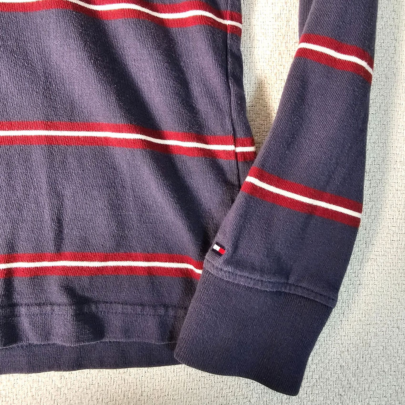 Tommy Hilfiger Tommy Hilfiger Polo Shirt Long Sleeve Mens XS Blue Red Stripe Logo Size US XS / EU 42 / 0 - 6 Thumbnail