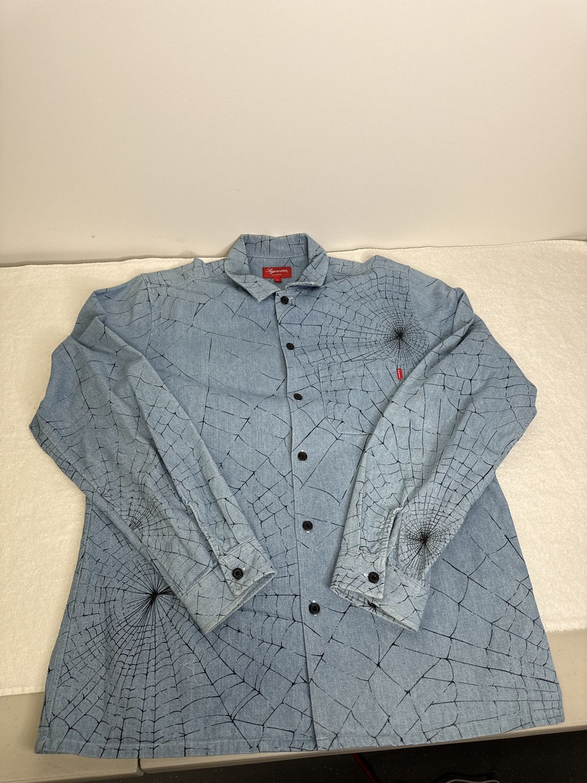 Supreme Demin Supreme Cobweb Button Up Size US L / EU 52-54 / 3 - 3 Thumbnail