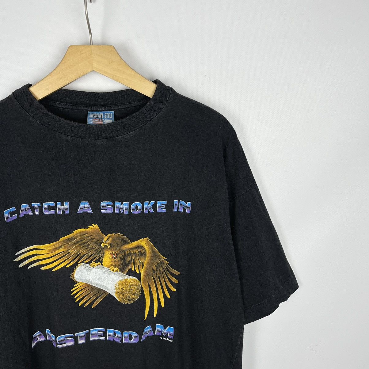 Other Vintage Catch a smoke in Amsterdam 4:20 weed tee 90’s Size US L / EU 52-54 / 3 - 2 Thumbnail