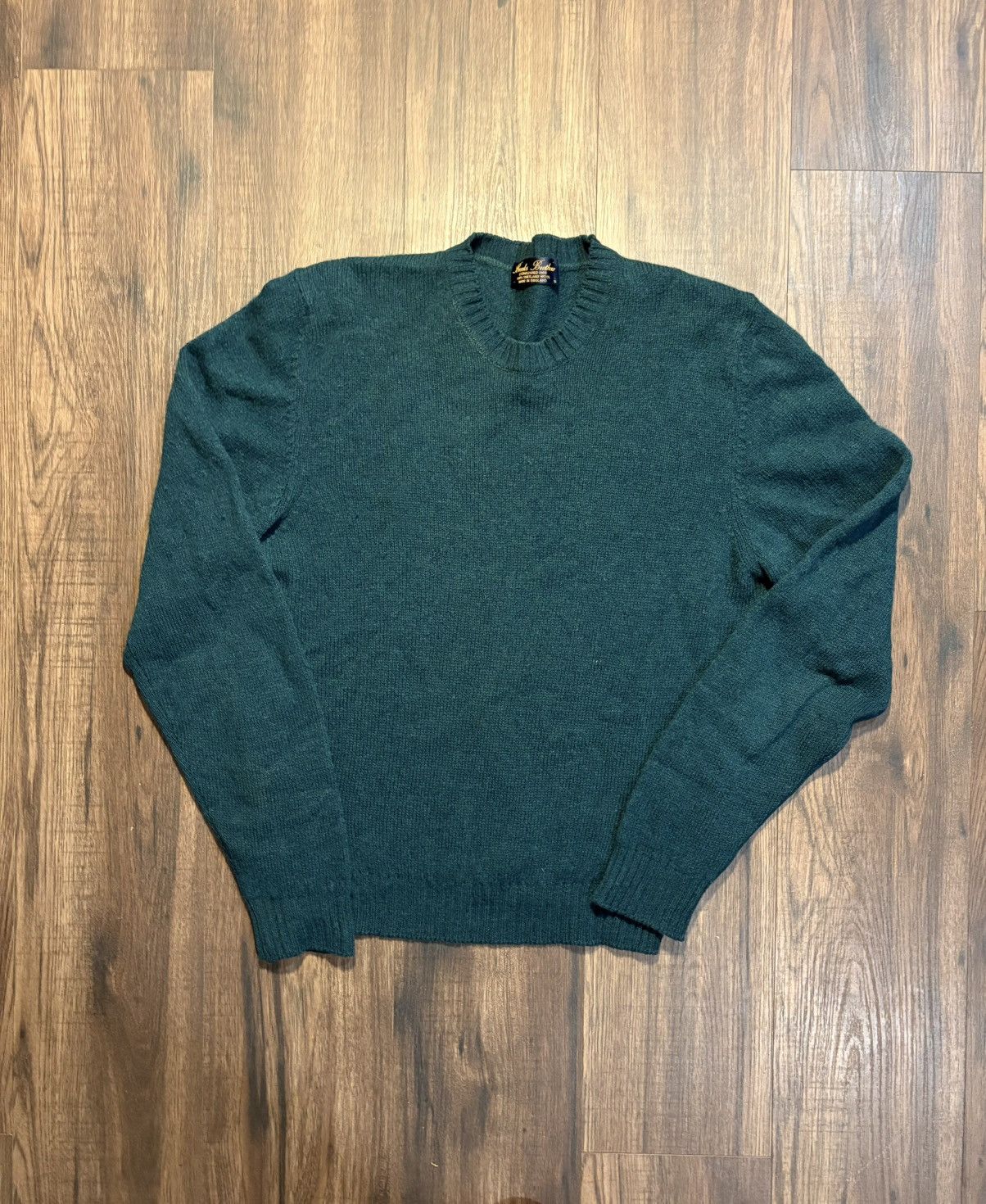 🔥Vintage Brooks Brothers Shetland Wool Sweater Green/Blue🔥
