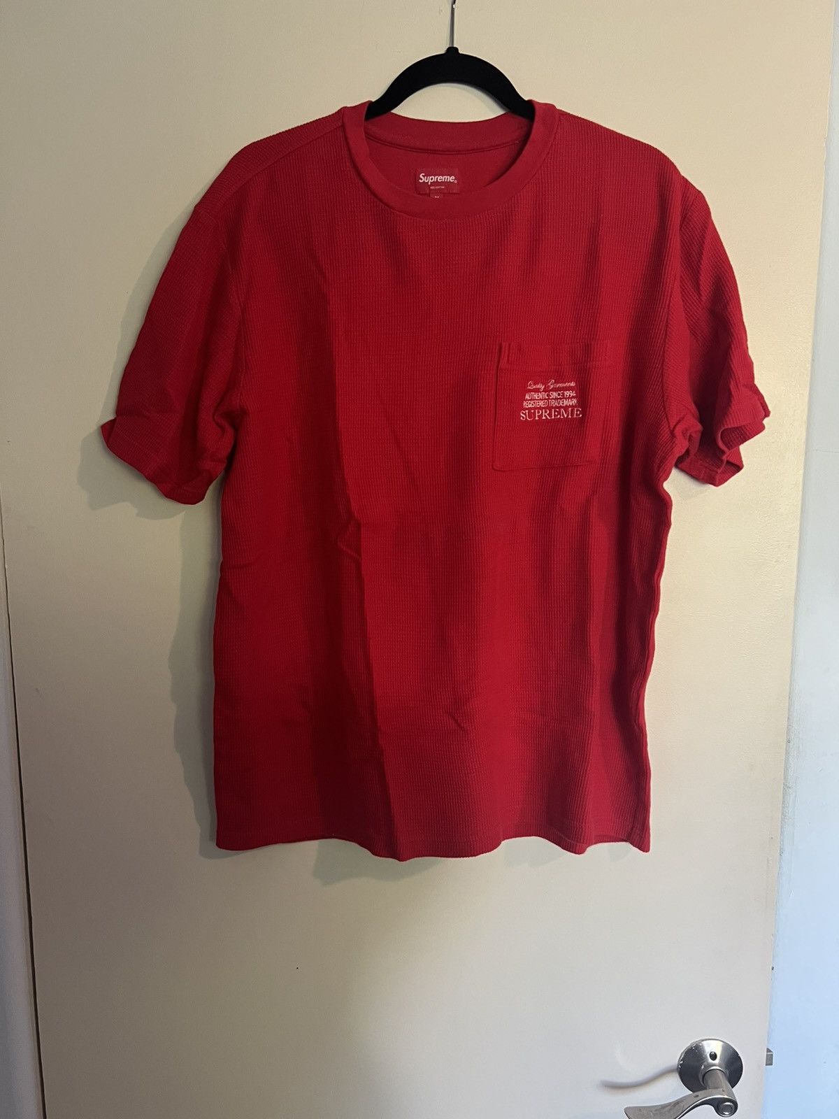Supreme FW19 Waffle Knit Cotton Thermal Pocket Tee short Sleeve Size US M / EU 48-50 / 2 - 1 Thumbnail