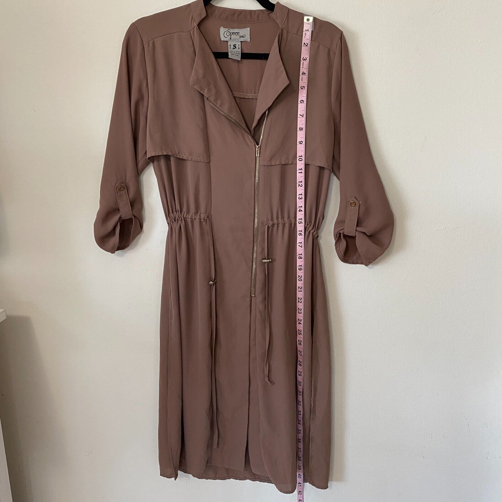 Other Spoon Utility Cinch Waist Tab Sleeve Shirtdress Front Zip S Size S / US 4 / IT 40 - 12 Thumbnail
