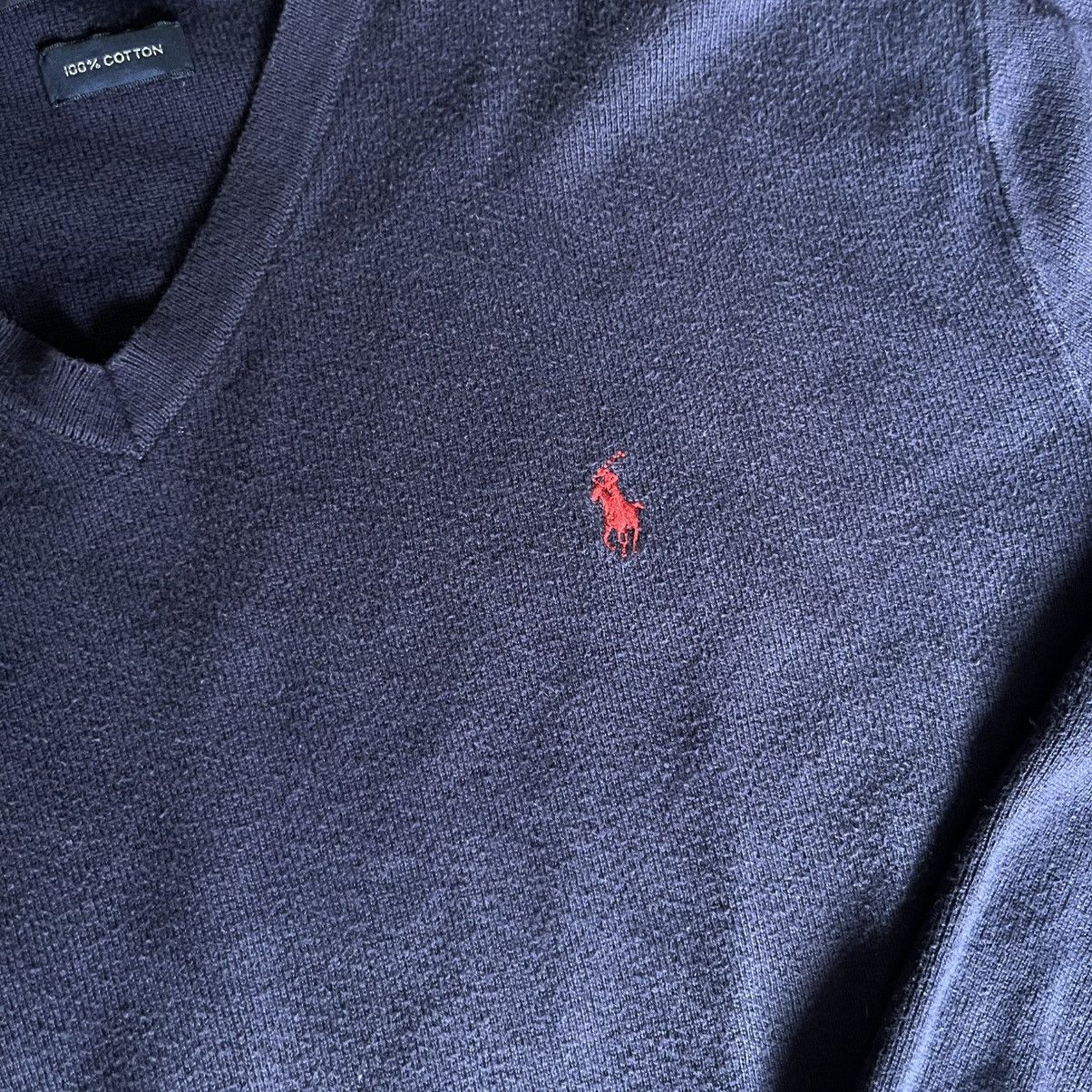 Polo Ralph Lauren Vintage 90s Polo Golf Ralph Lauren Basic Logo V Neck Sweater Size US XL / EU 56 / 4 - 4 Thumbnail