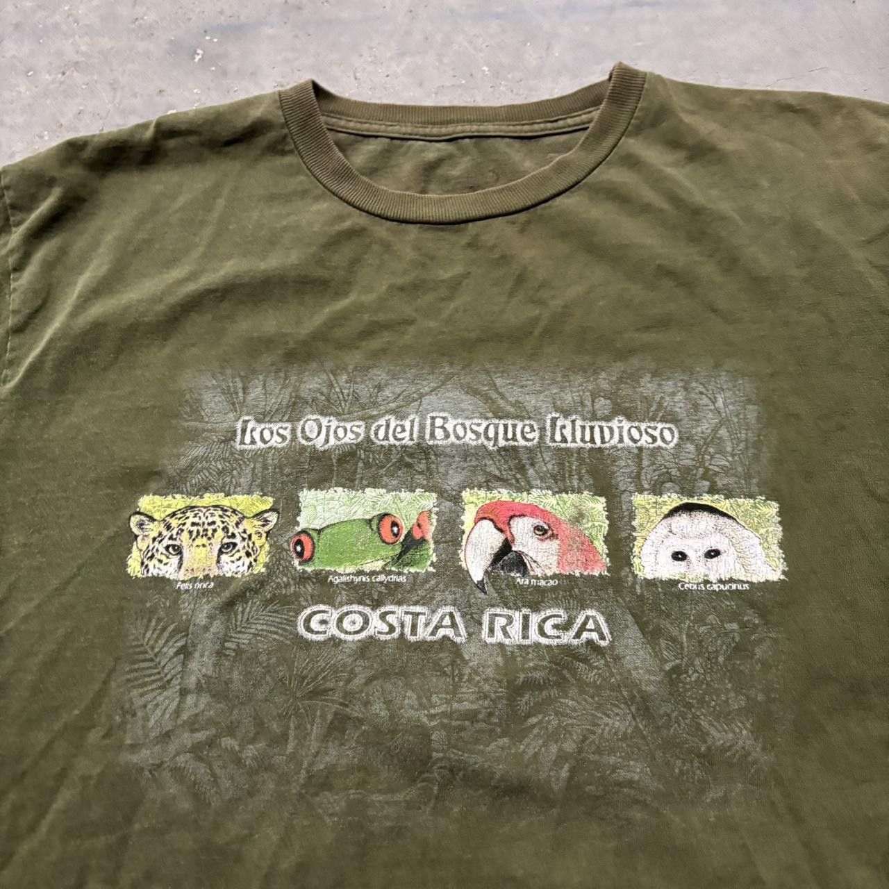 Japanese Brand × Vintage Crazy Vintage Y2K/2000s Green Earth Tone Animal Nature Graphic Tee! Size US XL / EU 56 / 4 - 2 Thumbnail