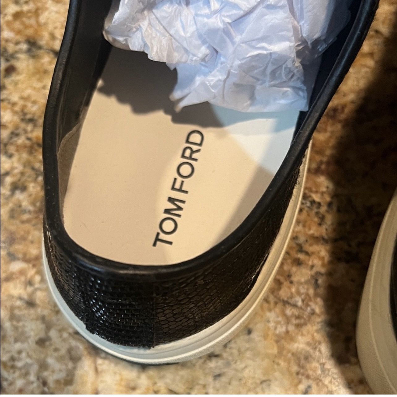 Tom Ford Tom Ford Men’s Black Cambridge Lizard Skin Sneakers Size US 12 / EU 45 - 11 Thumbnail
