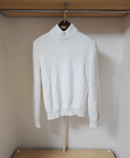 Tom Ford o1sm1stk0824 Cashmere Wool Mockneck Knit Sweater in Cream Size US L / EU 52-54 / 3 - 1 Thumbnail