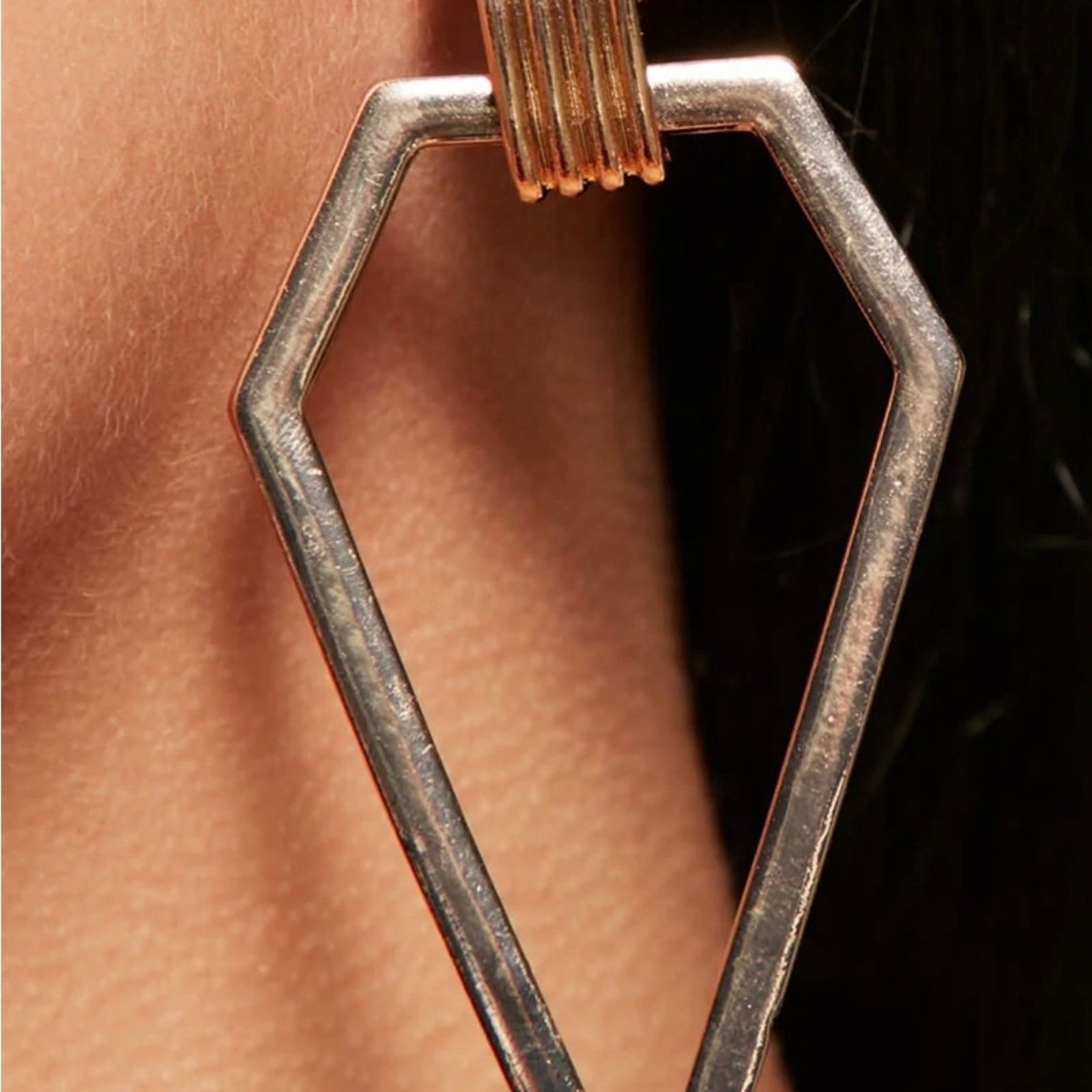 Other FASHION NOVA Gold Modern Muse Drop Earrings NWT Size ONE SIZE - 2 Thumbnail