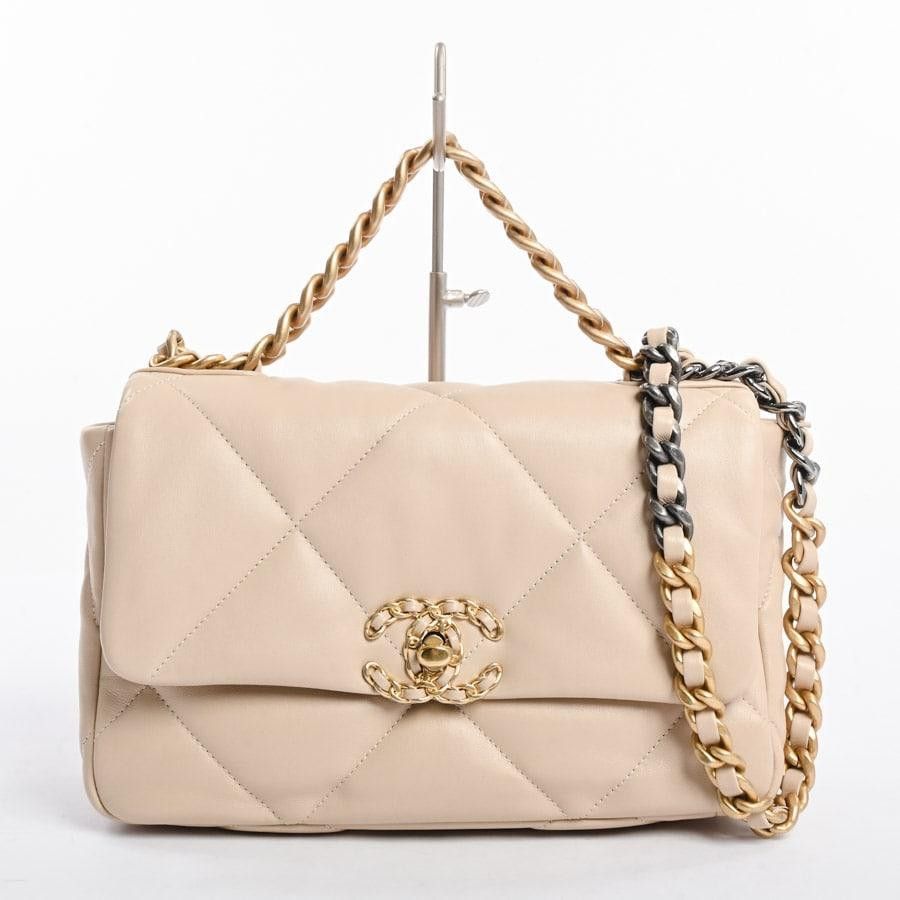 Chanel Chain Shoulder Shoulder Bag Lambskin Beige