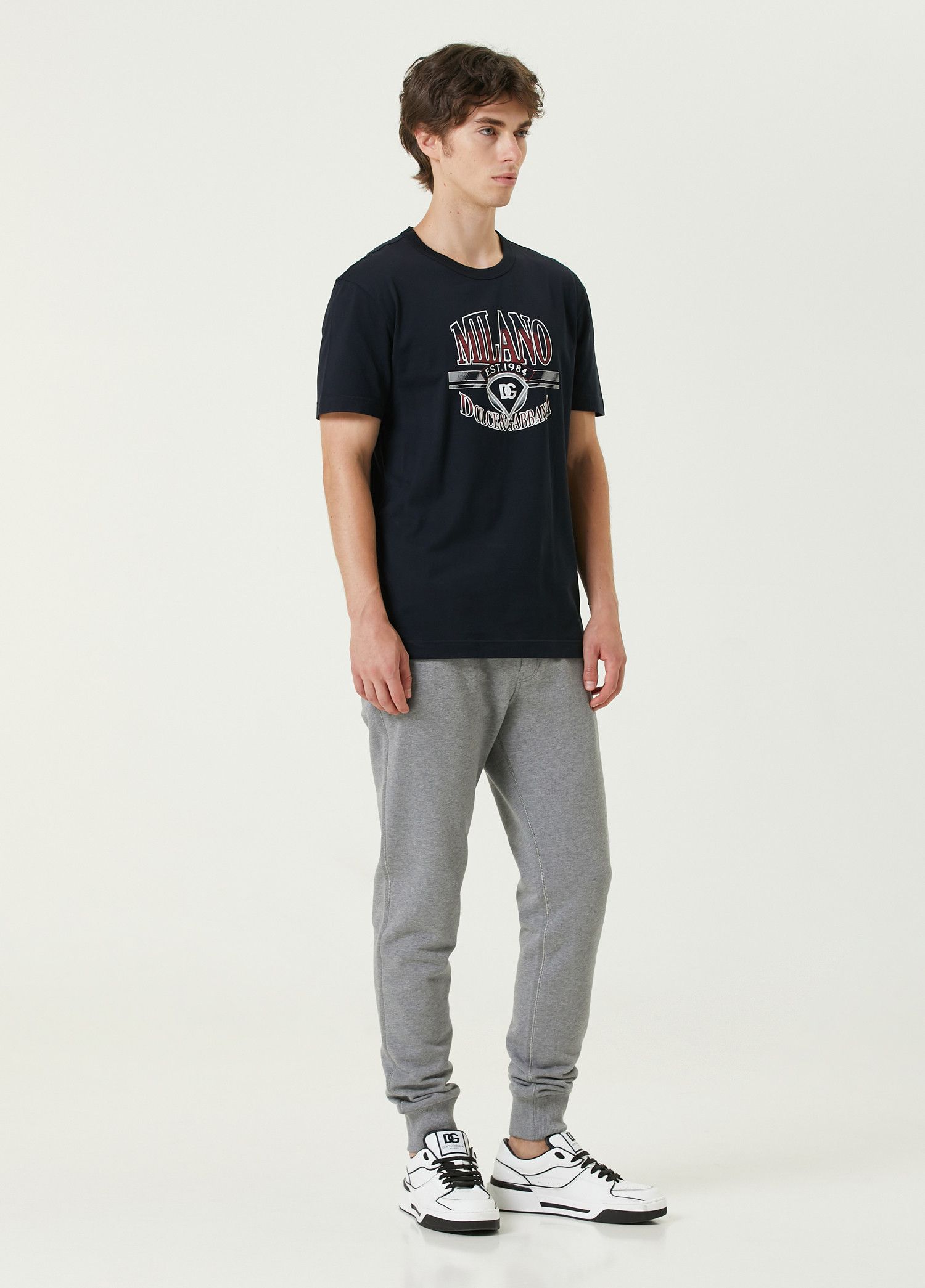 Dolce & Gabbana DOLCE & GABBANA navy blue Milano logo print t-shirt Large Size US L / EU 52-54 / 3 - 2 Thumbnail