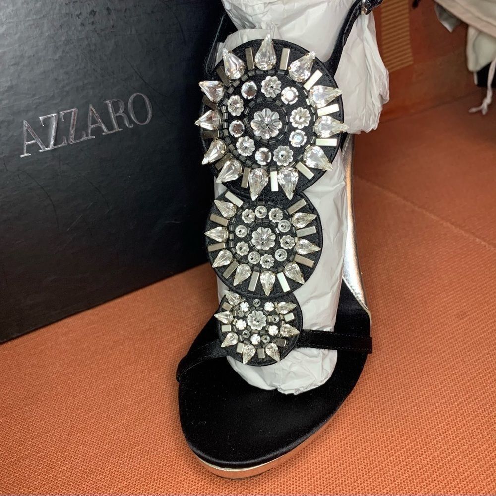 Azzaro Jemima Khan for Azzaro Bejeweled Heels Size US 6.5 / IT 36.5 - 2 Thumbnail