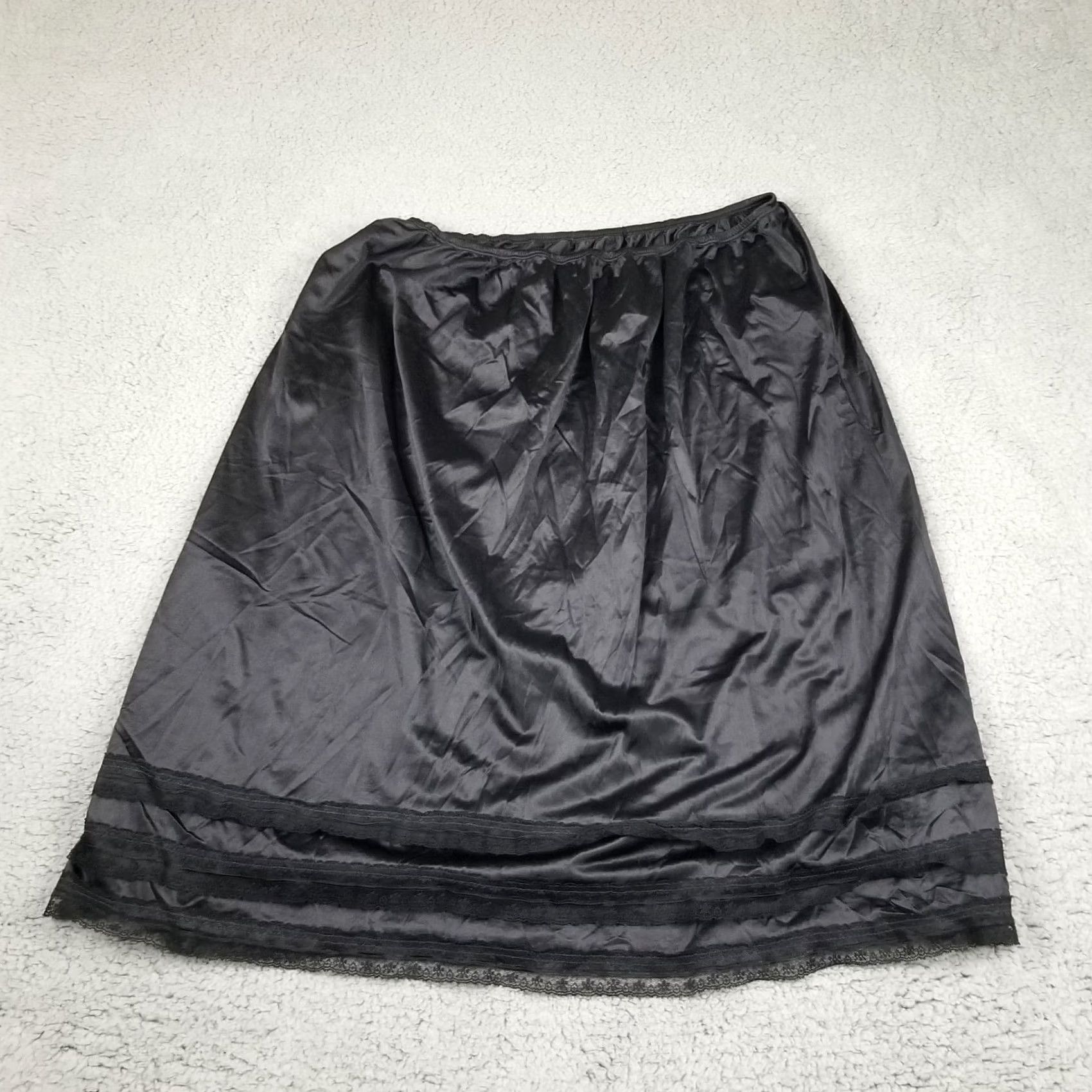 Vintage VINTAGE JENELLE OF CALIFORNIA LINGERIE NIGHTGOWN SLIP MAXI LACE TRIM NYLON 34X29 Black Size ONE SIZE - 5 Thumbnail