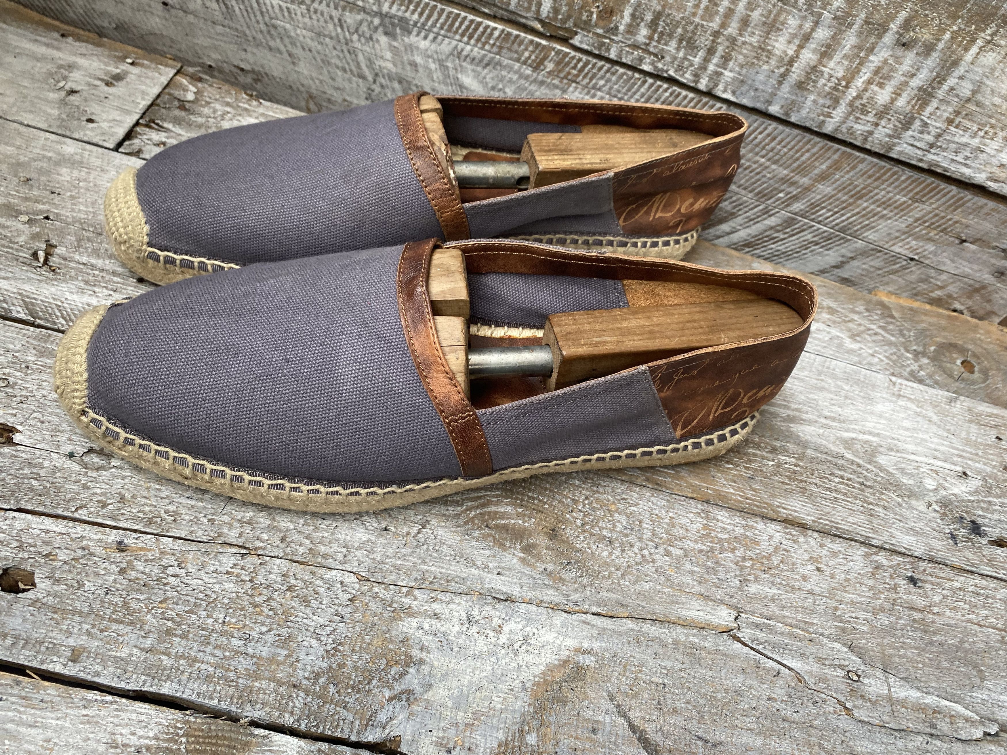 Berluti × Designer Berluti espadrille scritto signature slip on shoes sz 8 Size US 9 / EU 42 - 4 Thumbnail