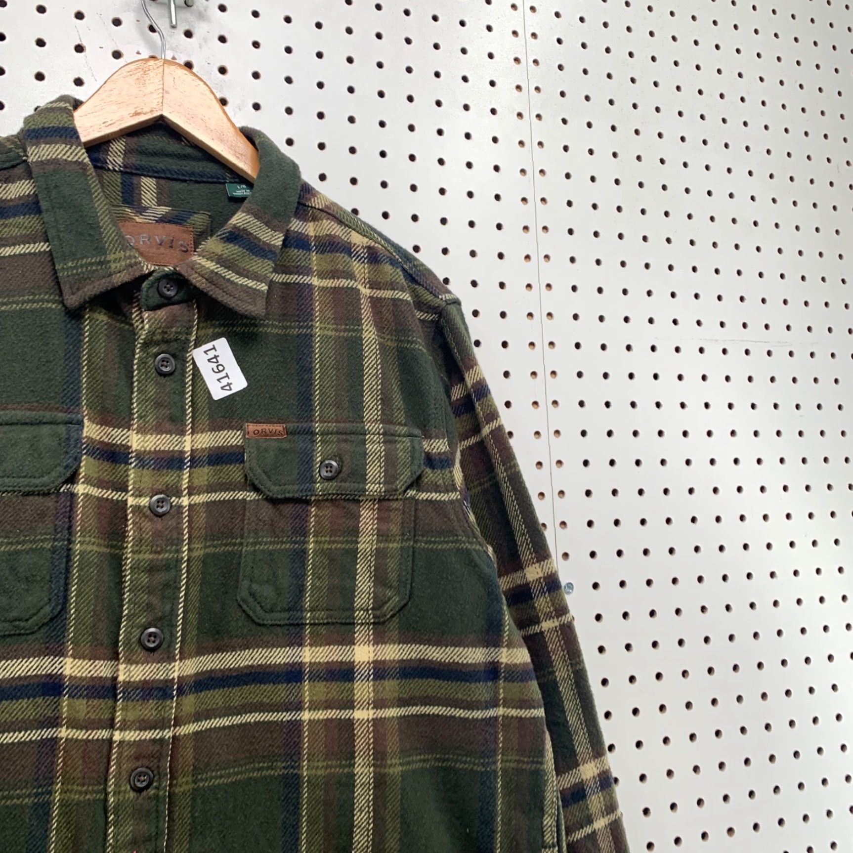 Orvis Orvis Button Shirt Mens Large Green Plaid Heavyweight Shacket 22x29 Button-Up Cotton Flannel Casual Winter Mens Size US L / EU 52-54 / 3 - 7 Thumbnail