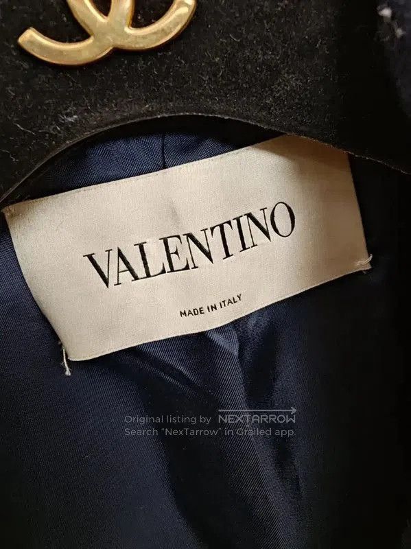 Valentino Valentino Navy Wool Printed Short Coat . Size XS / US 0-2 / IT 36-38 - 5 Thumbnail