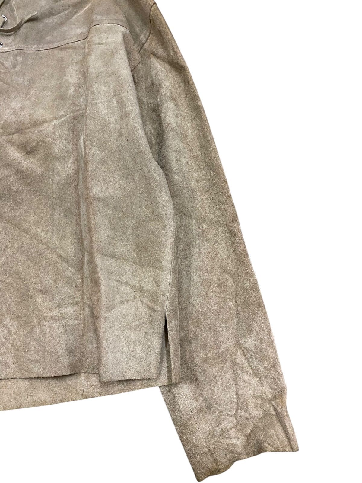 Vintage Vintage CRAZY HORSE Suede Lace-Up Jacket Cowhide Leather Size US L / EU 52-54 / 3 - 6 Thumbnail