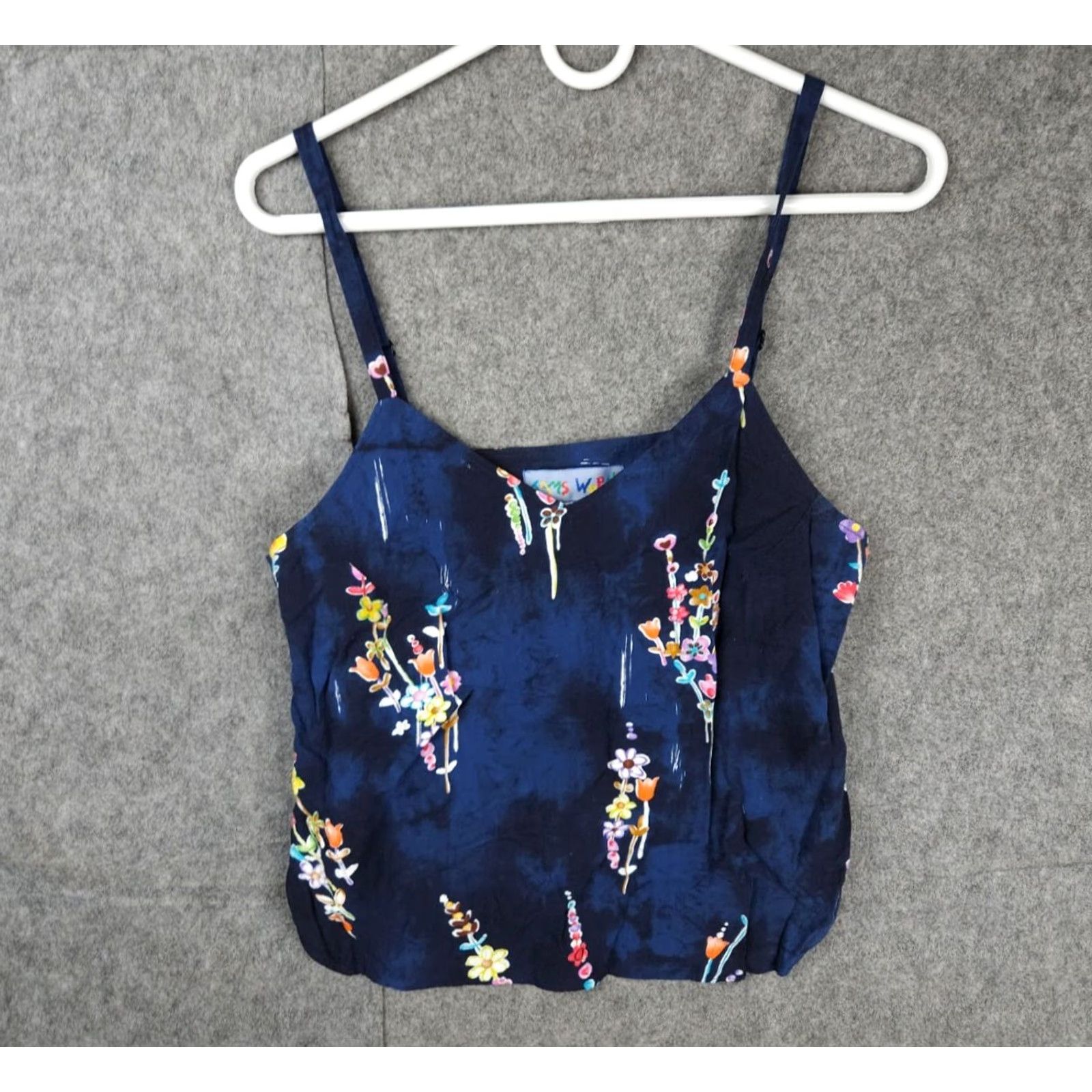 Jams World VINTAGE Jams World Strappy Tank Top Cami Women's Small Blue Floral 100% Rayon EUC Size S / US 4 / IT 40 - 2 Thumbnail