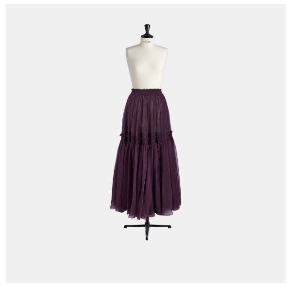 Dior o1w1db10924 Silk Skirt in Purple Size 34" / US 12 / IT 48 - 2 Thumbnail