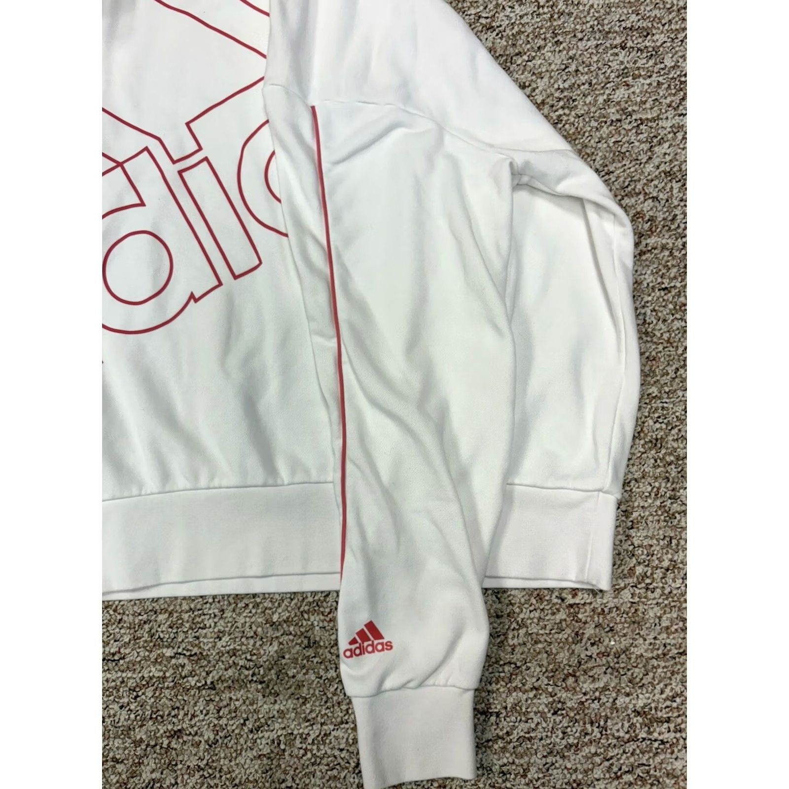 Adidas Adidas Sweatshirt Womens M White Big Logo Crewneck Pullover Athletic Shirt Style Regular Clothing Clothing Size M / US 6-8 / IT 42-44 - 3 Thumbnail