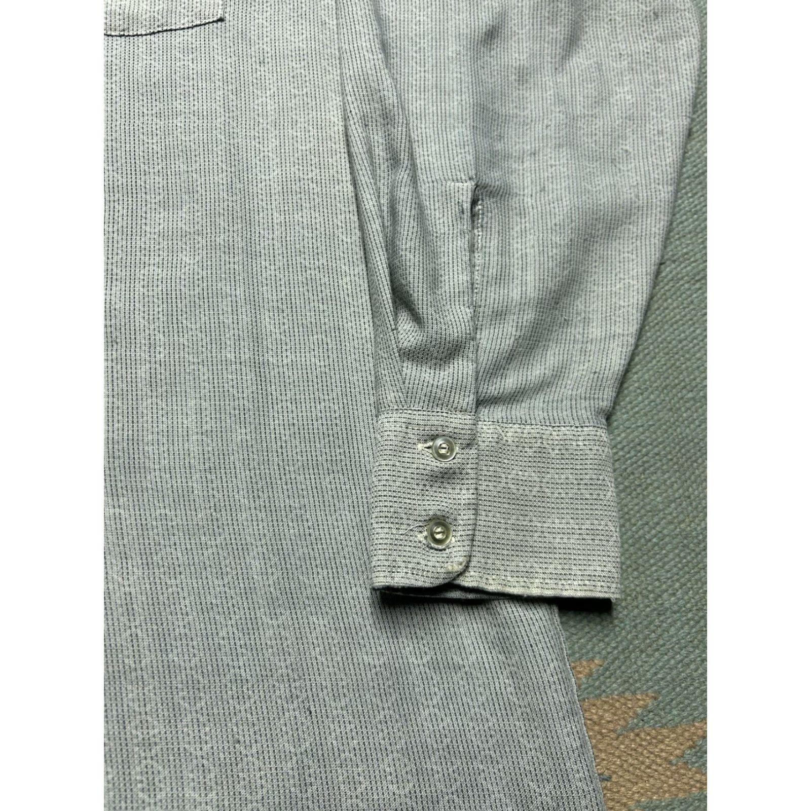 Vintage VINTAGE 70s long sleeve button shirt striped abstract dagger collar XL tall Mens Shirt Size US XL / EU 56 / 4 - 3 Thumbnail