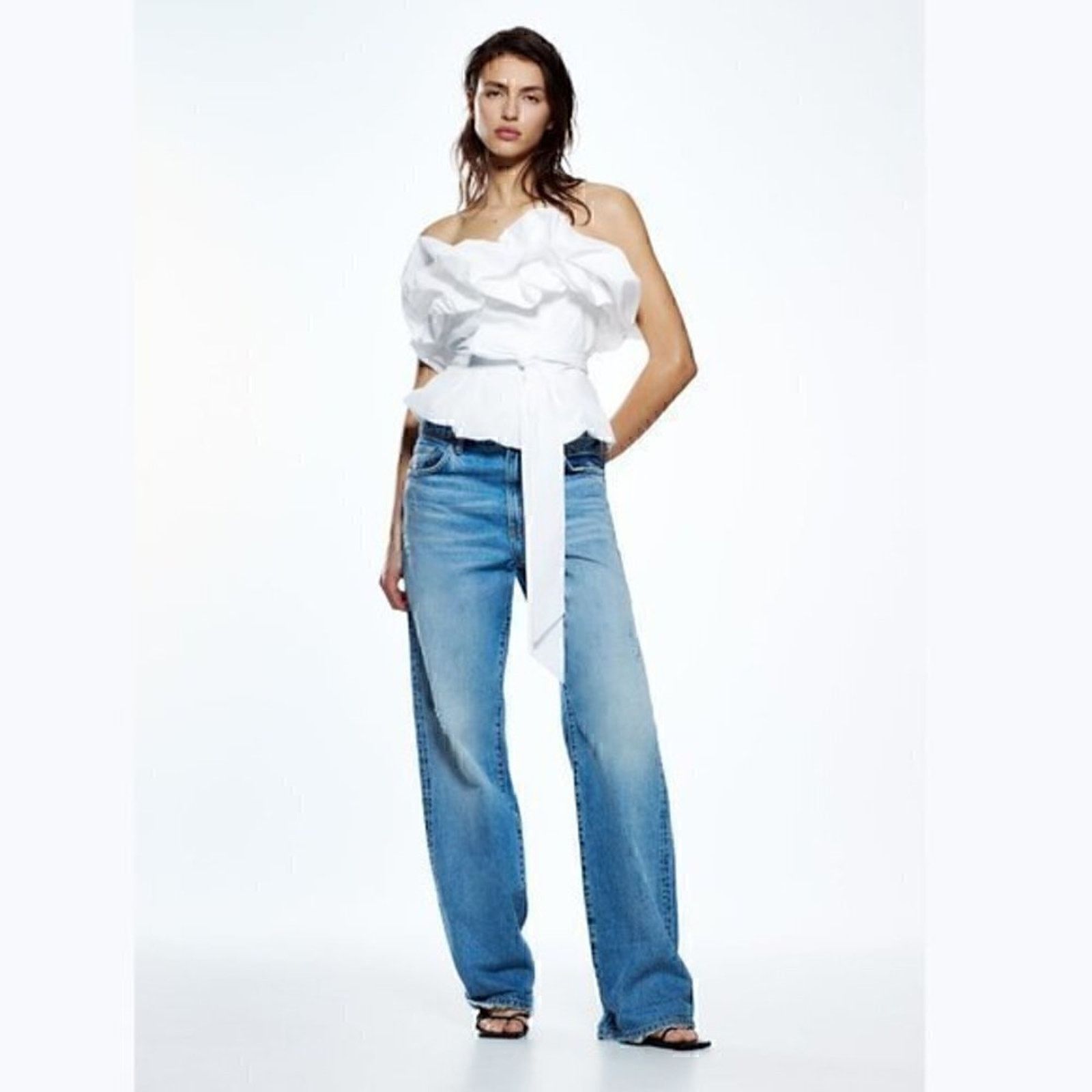 Zara ZARA White Strapless Puff Top NWT Size S / US 4 / IT 40 - 12 Thumbnail