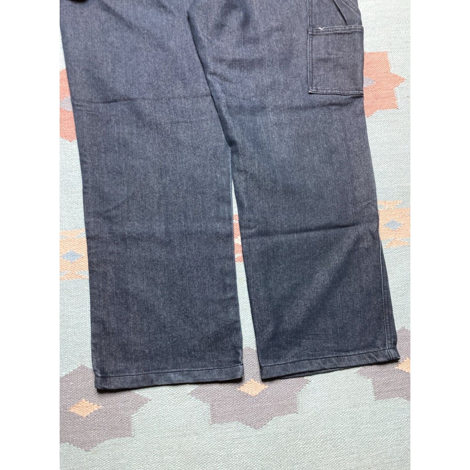 Vintage VINTAGE Sacred Crown Jeans Men Wide-Leg Hip Hop 46x31 Jeans 46 31 Blue Baggy Carpenter 90s Skater Massive Y2K Size US 30 / EU 46 - 2 Thumbnail
