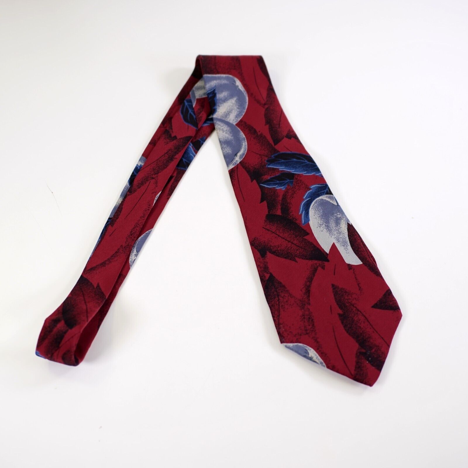 Carlo Palazzi Carlo Palazzi Red Italy Abstract Floral Print Short Silk Tie Size ONE SIZE - 5 Thumbnail